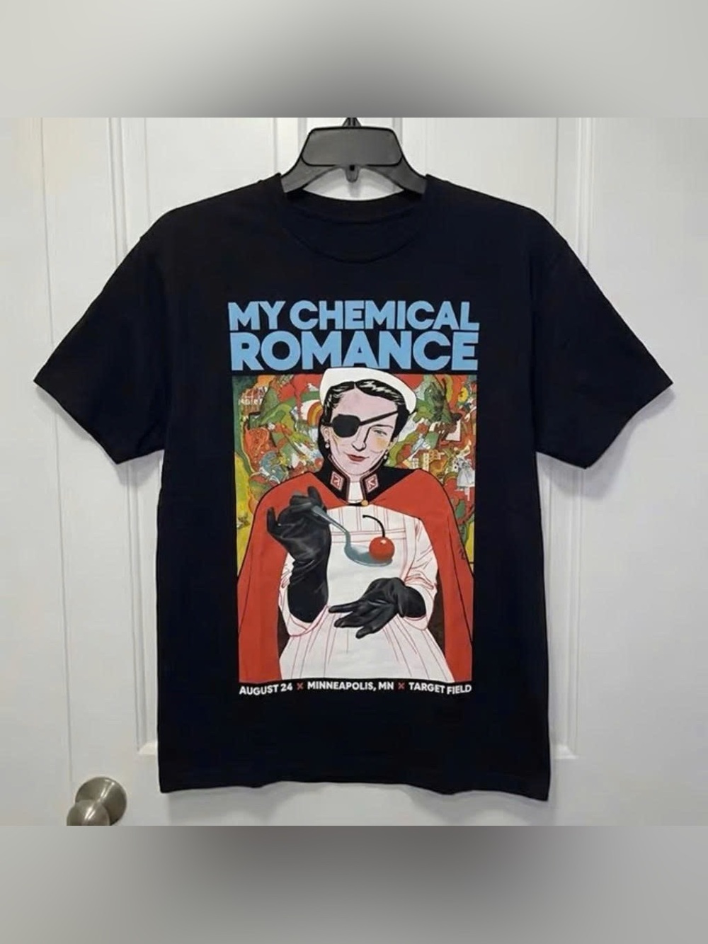 Vintage Black My Chemical Romance Emo Rock Band Graphic T Shirt Black